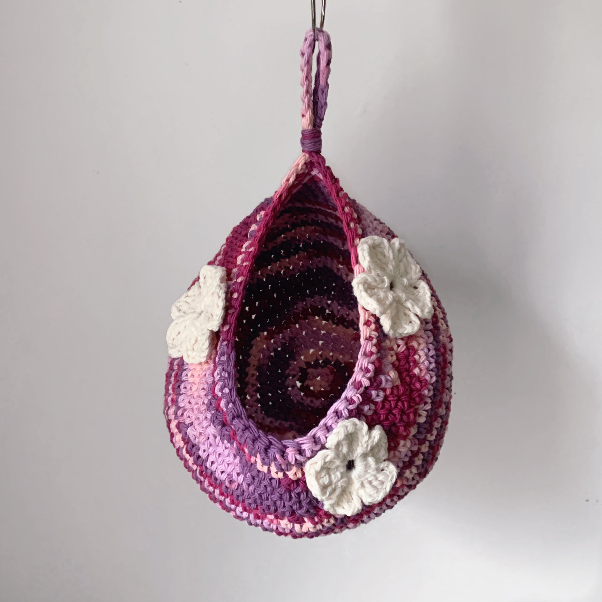 Purple Tie Dye Floral Crochet Critter Pod