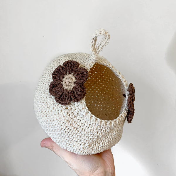 Neutral Floral Crochet Critter Pod