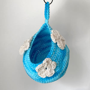 Tidal Blue Floral Crochet Critter Pod