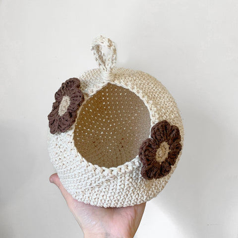 Neutral Floral Crochet Critter Pod