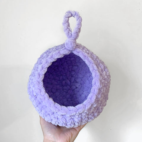 Lavender Fuzzy Crochet Critter Pod