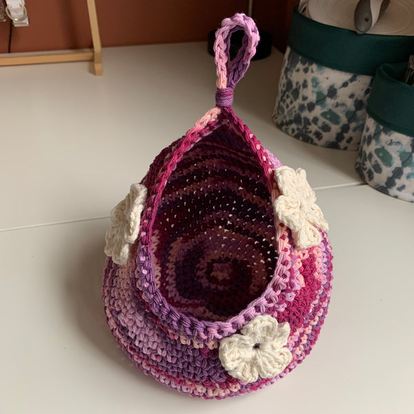 Purple Tie Dye Floral Crochet Critter Pod