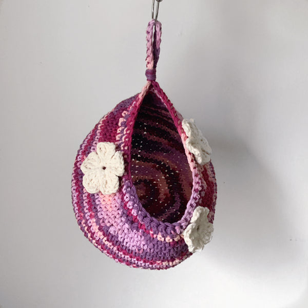 Purple Tie Dye Floral Crochet Critter Pod