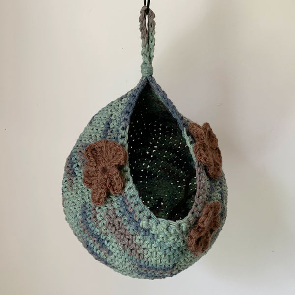 Neutral Green Camo Floral Crochet Critter Pod