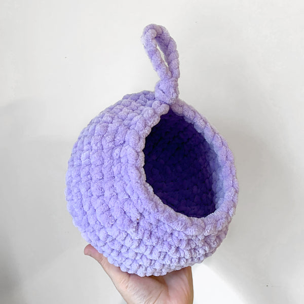 Lavender Fuzzy Crochet Critter Pod