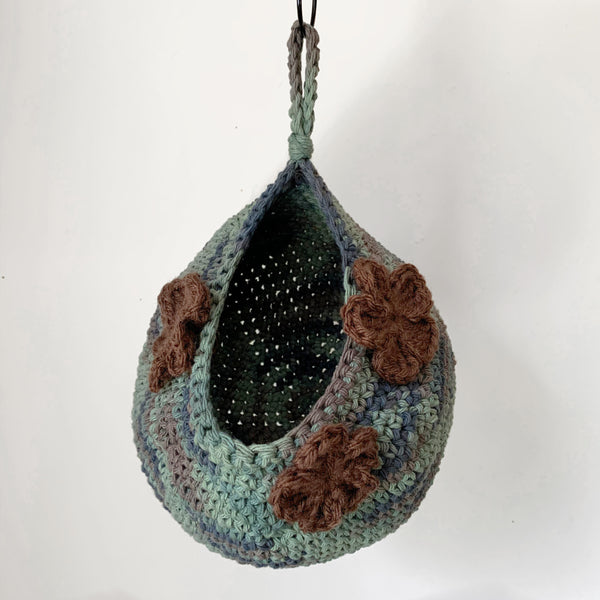 Neutral Green Camo Floral Crochet Critter Pod