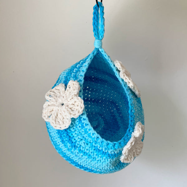 Tidal Blue Floral Crochet Critter Pod